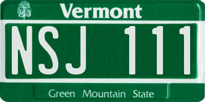 VT license plate NSJ111