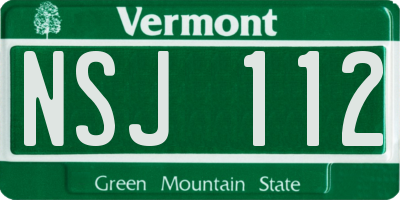 VT license plate NSJ112