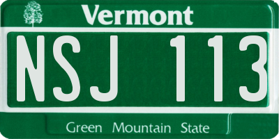 VT license plate NSJ113
