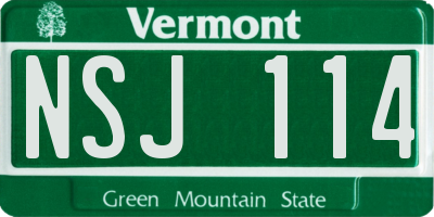 VT license plate NSJ114