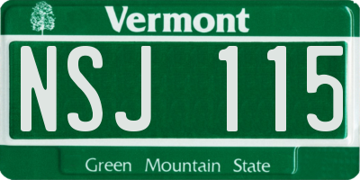 VT license plate NSJ115