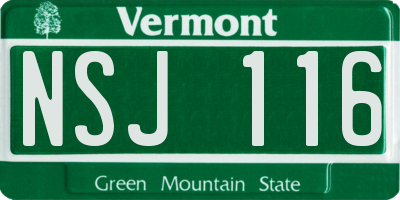 VT license plate NSJ116
