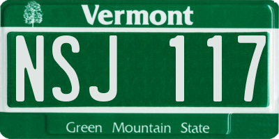 VT license plate NSJ117
