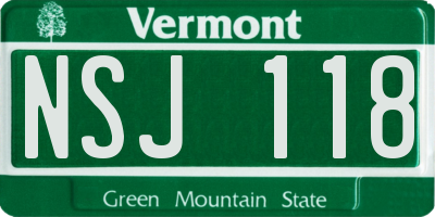 VT license plate NSJ118