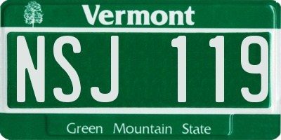 VT license plate NSJ119