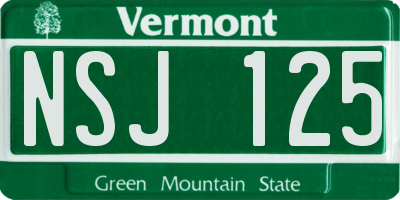 VT license plate NSJ125
