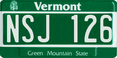 VT license plate NSJ126