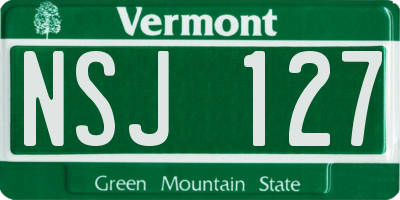 VT license plate NSJ127