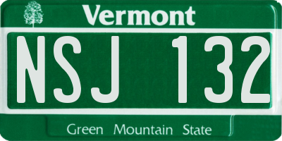 VT license plate NSJ132