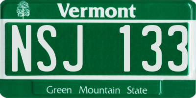 VT license plate NSJ133
