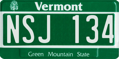 VT license plate NSJ134