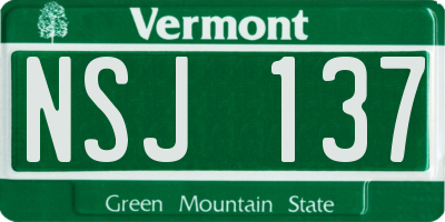 VT license plate NSJ137