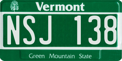 VT license plate NSJ138