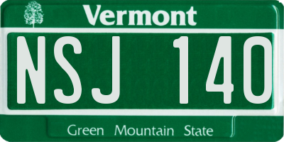 VT license plate NSJ140