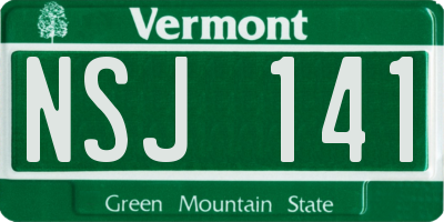 VT license plate NSJ141