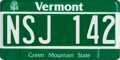 VT license plate NSJ142