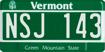 VT license plate NSJ143