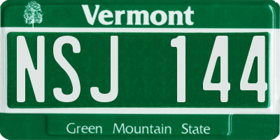 VT license plate NSJ144