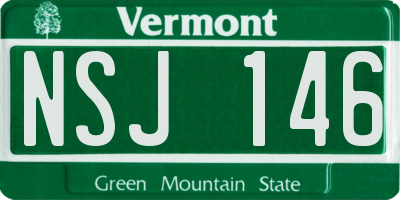 VT license plate NSJ146