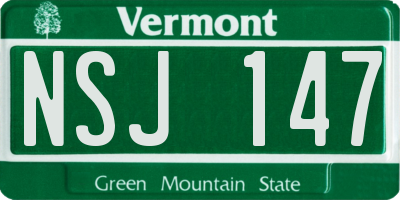 VT license plate NSJ147