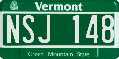 VT license plate NSJ148