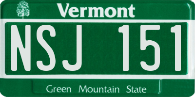 VT license plate NSJ151