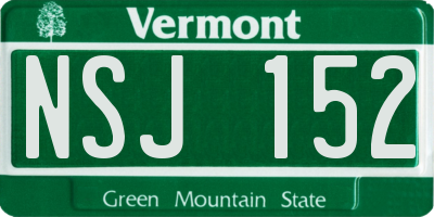 VT license plate NSJ152
