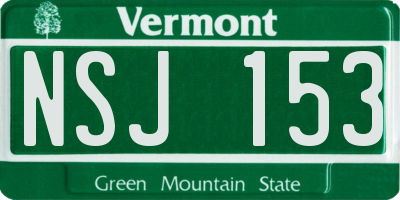 VT license plate NSJ153