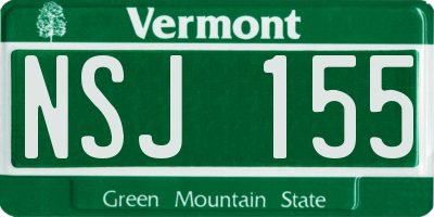 VT license plate NSJ155