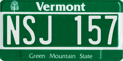VT license plate NSJ157