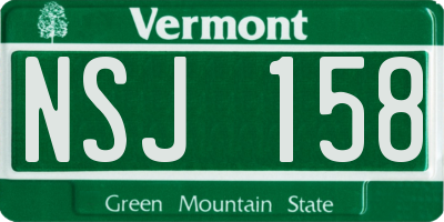 VT license plate NSJ158