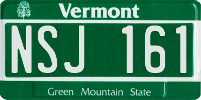 VT license plate NSJ161