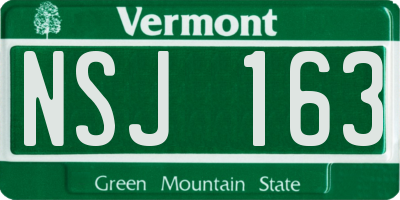 VT license plate NSJ163