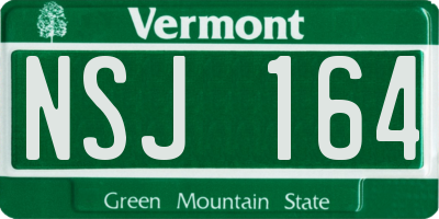 VT license plate NSJ164