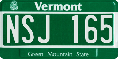 VT license plate NSJ165