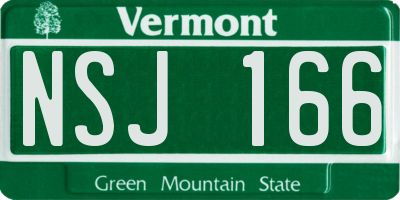 VT license plate NSJ166