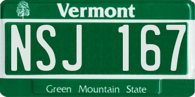 VT license plate NSJ167