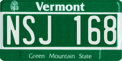 VT license plate NSJ168