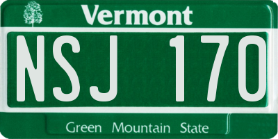VT license plate NSJ170