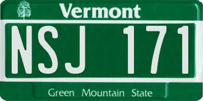 VT license plate NSJ171