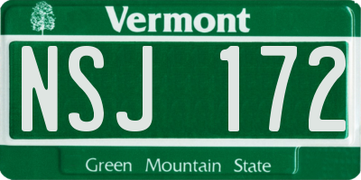 VT license plate NSJ172