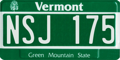 VT license plate NSJ175