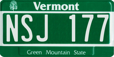 VT license plate NSJ177