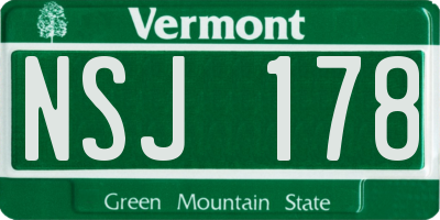 VT license plate NSJ178