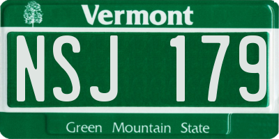 VT license plate NSJ179