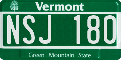 VT license plate NSJ180