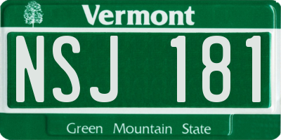 VT license plate NSJ181