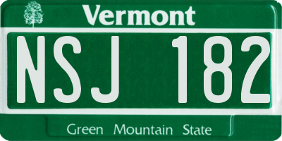 VT license plate NSJ182