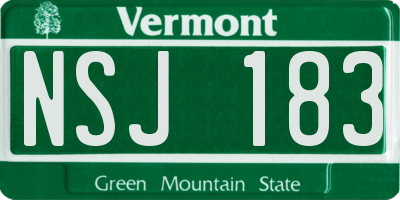 VT license plate NSJ183