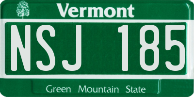 VT license plate NSJ185